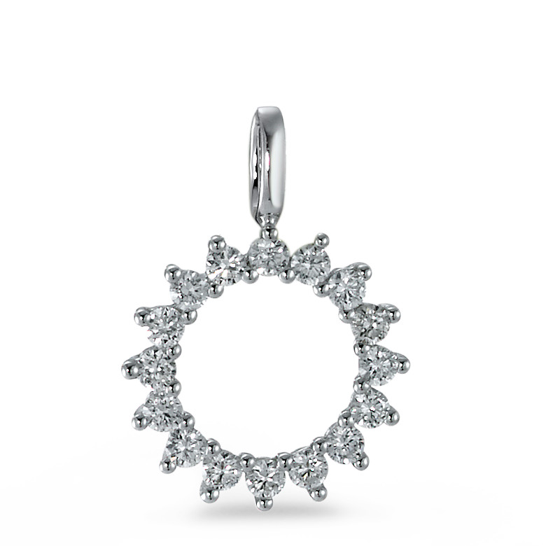 Pendentif Or blanc 18K Diamant 0.25 ct, 16 Pierres, brillant, w-si Ø11 mm-573400