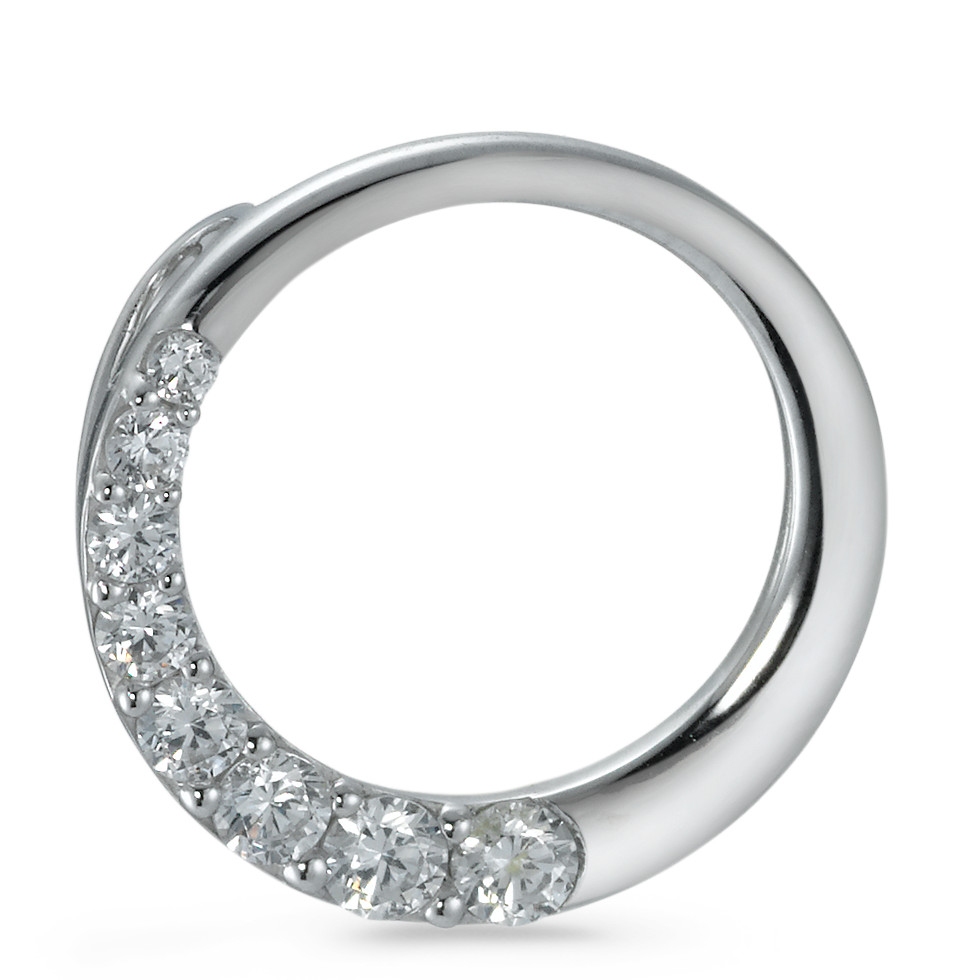 Pendentif Or blanc 9K Zircone 8 Pierres Ø17 mm-573414