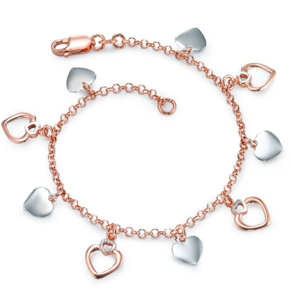 Bracelet Argent rosé Plaqué or Coeur 19 cm Ø9 mm-573529
