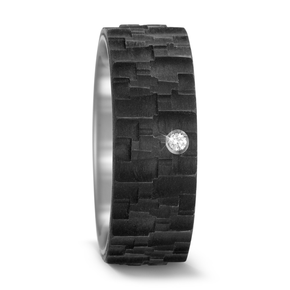 Bague Titane, Carbone Diamant 0.03 ct, w-si-573614