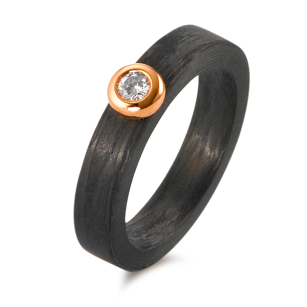 Bague Carbone, Or rouge 18K Diamant 0.10 ct, w-si-574426