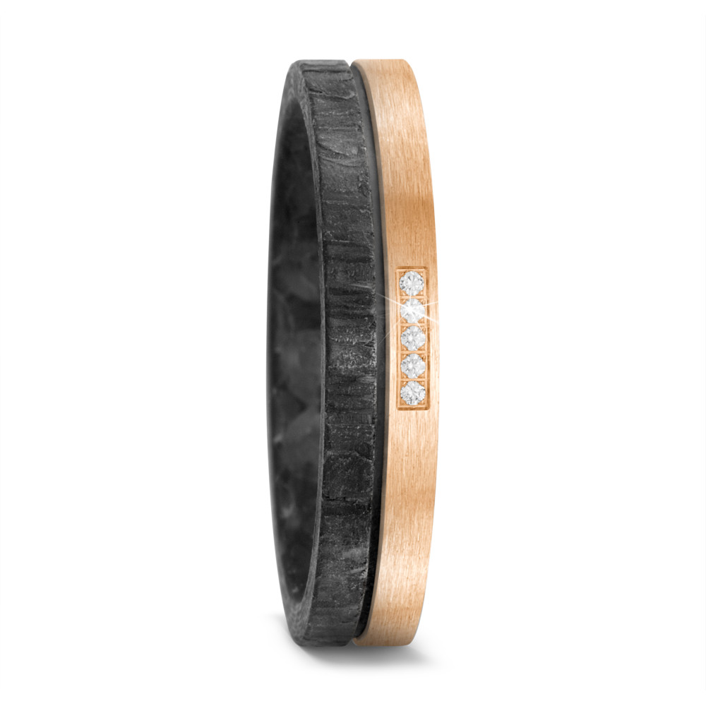 Bague Bronze, Carbone Diamant 0.05 ct, 5 Pierres, w-si-575009