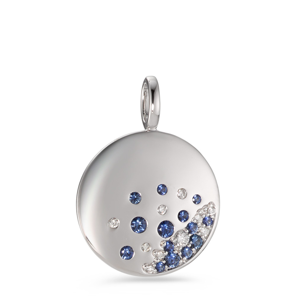 Pendentif Or blanc 18K Saphir-575046