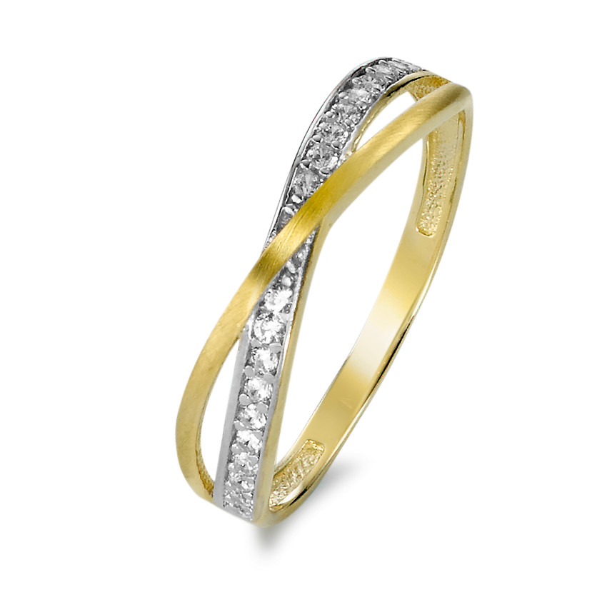 Bague Or jaune 9K Zircone 20 Pierres-575731