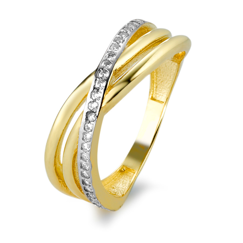 Bague Or jaune 9K Zircone 33 Pierres-575738