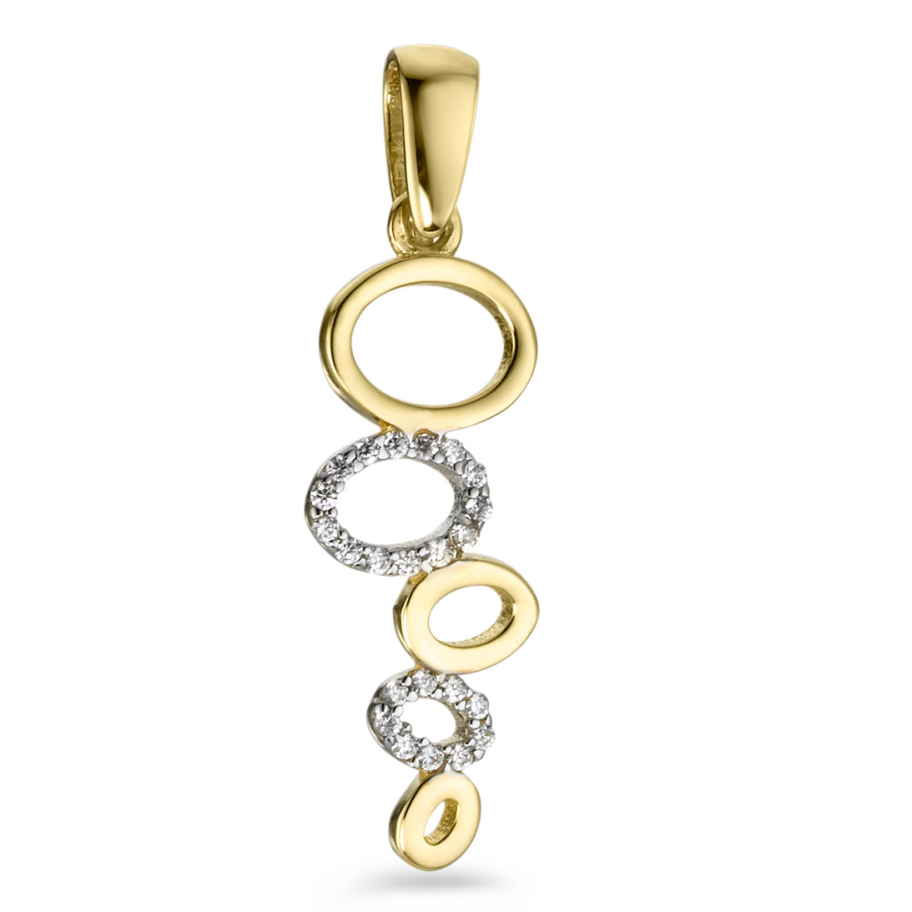 Pendentif Or jaune 9K Zircone 23 Pierres-575753