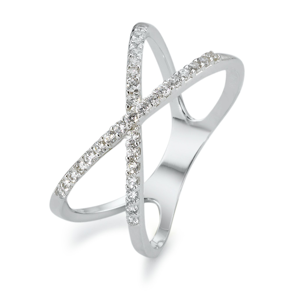 Bague Or blanc 18K Zircone 32 Pierres-577422