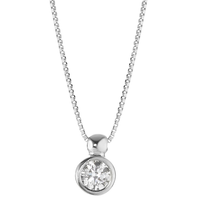 Collier Or blanc 18K Zircone 42 cm Ø4 mm-577473