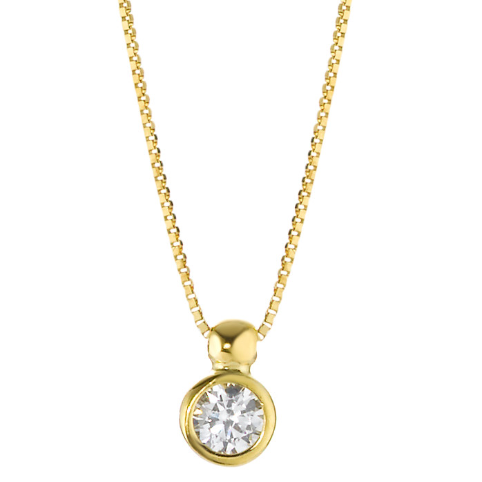 Collier Or jaune 18K Zircone 42 cm Ø4 mm-577474