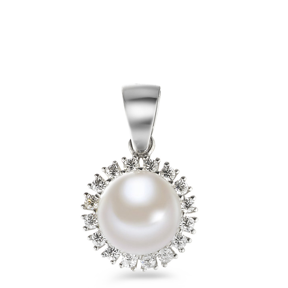 Pendentif Or blanc 18K perle d'eau douce-577501