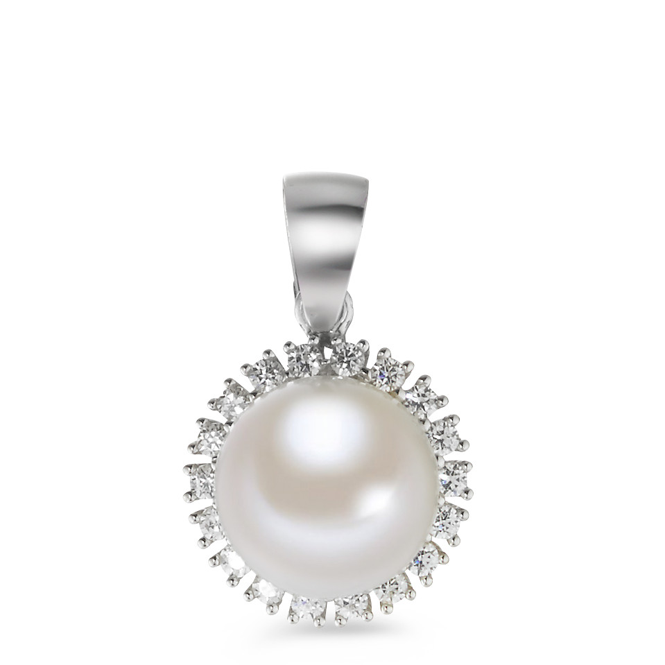 Pendentif Or blanc 18K perle d'eau douce-577502