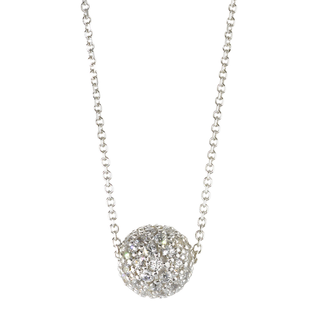 Collier Or blanc 18K Zircone 42 cm-577507