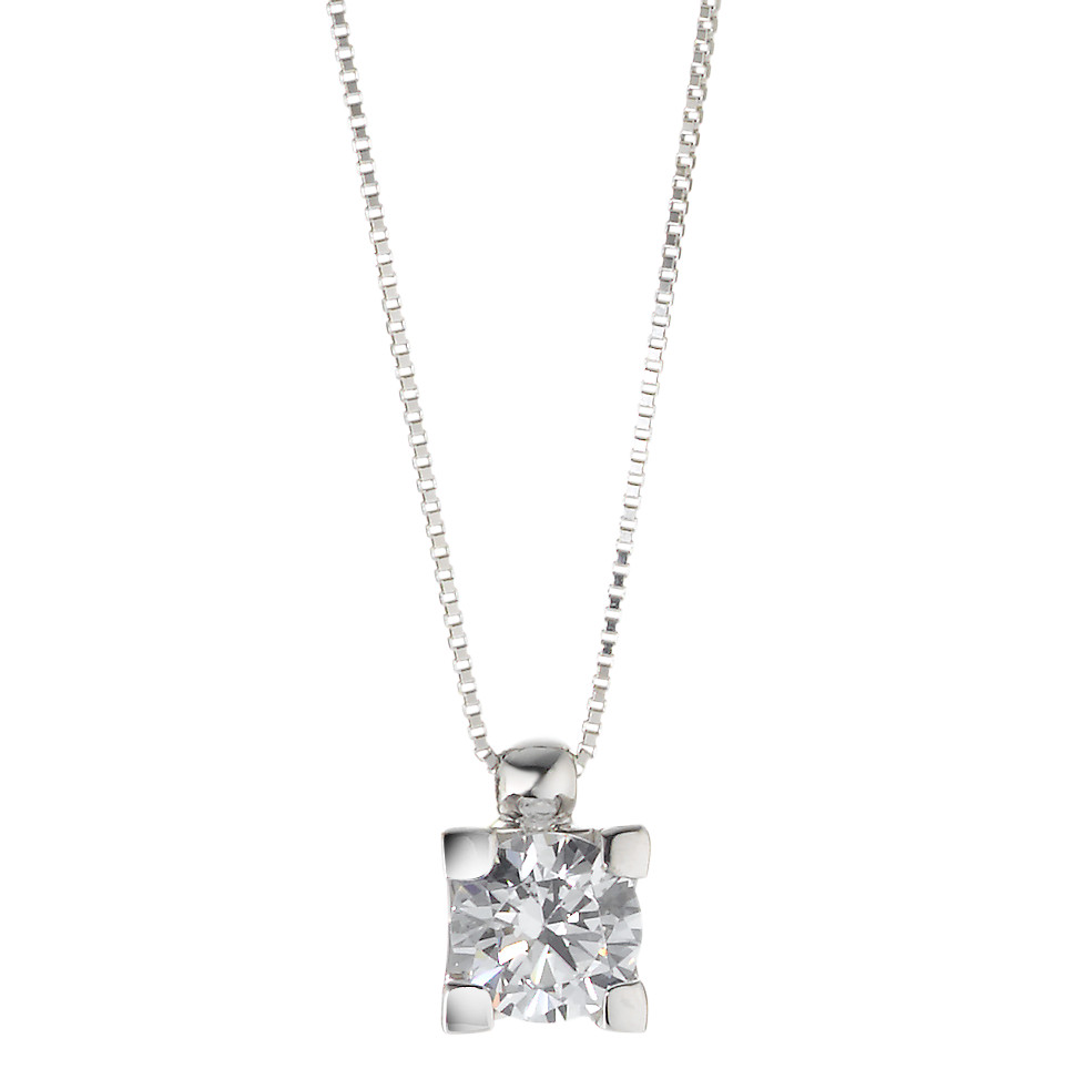 Chaînette avec pendentif Or blanc 18K Zircone 40-42 cm Ø5.5 mm-577508