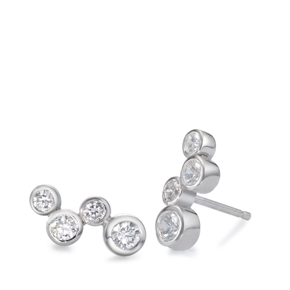Clous d'oreilles Argent Zircone 8 Pierres Rhodié-578362