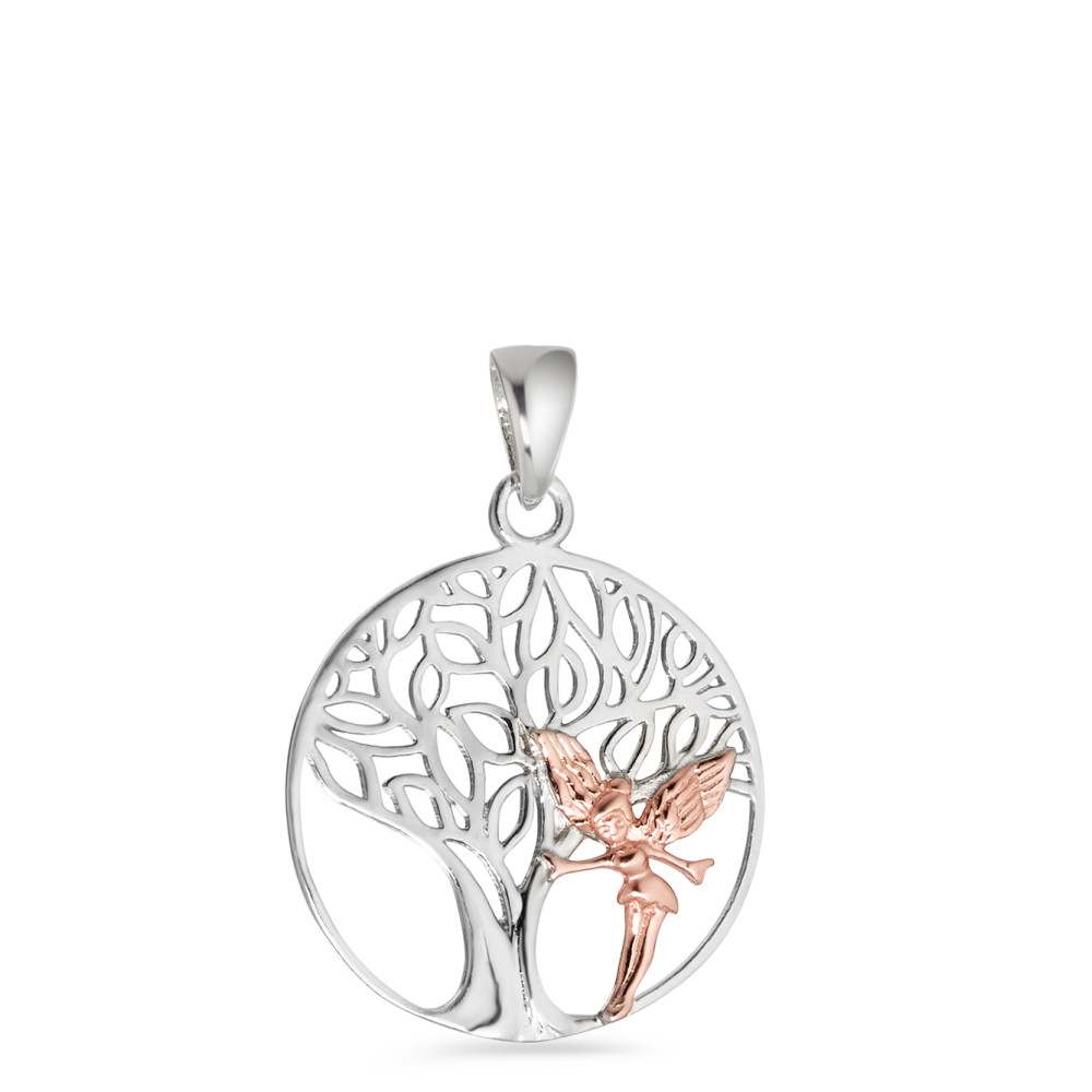 Pendentif Argent rosé Plaqué or Arbre de la vie Ø18 mm-579696