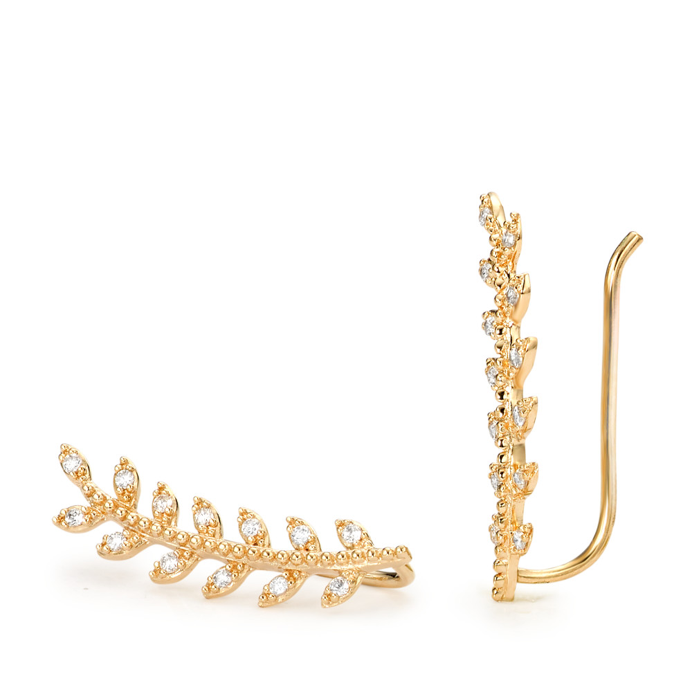 Boucle d'oreille glissante Bronze Zircone 26 Pierres Plaqué or-580205