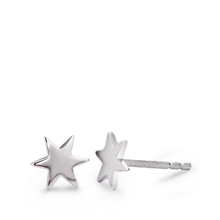 Clous d'oreilles Argent Rhodié Étoile Ø6 mm-580296