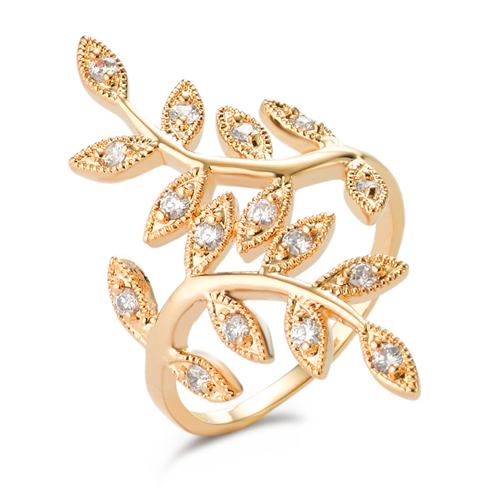 Bague Bronze Zircone 16 Pierres plaqués or 3 microns-580458