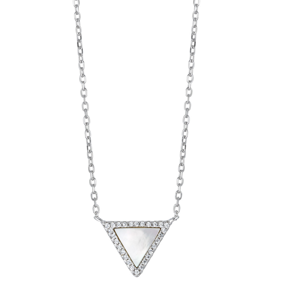 Collier Silber Zirkonia rhodiniert 40-45 cm verstellbar Ø12 mm-580784