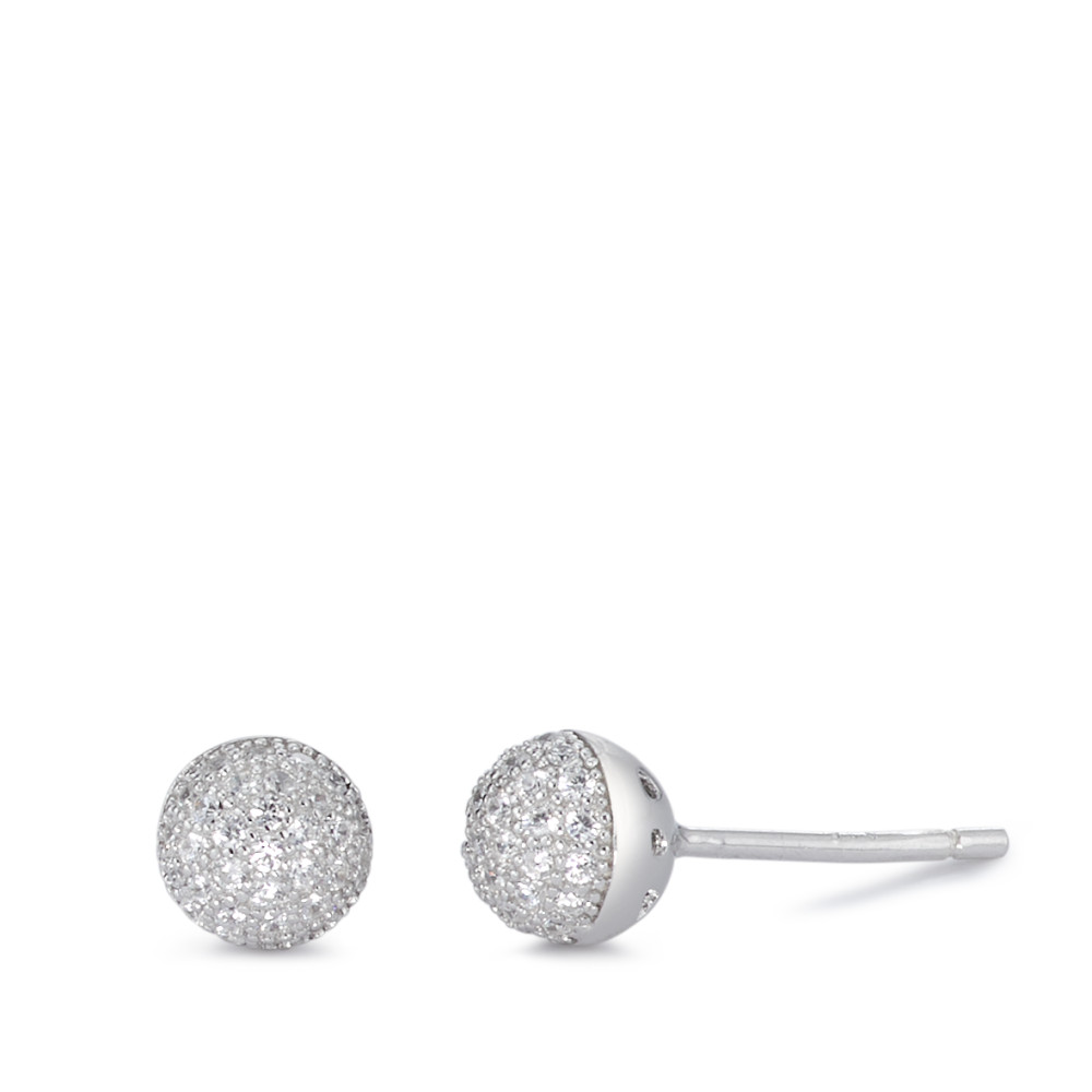 Clous d'oreilles Argent Zircone Rhodié Ø6 mm-580829