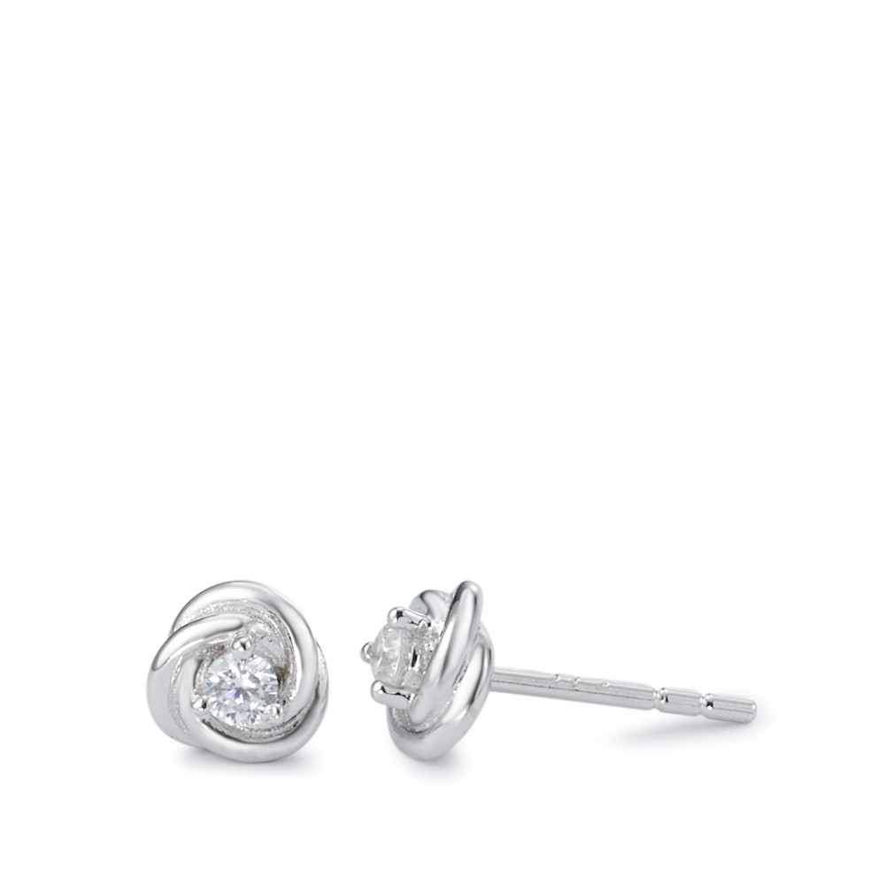 Ohrstecker Silber Zirkonia 2 Steine rhodiniert Ø6 mm-580840