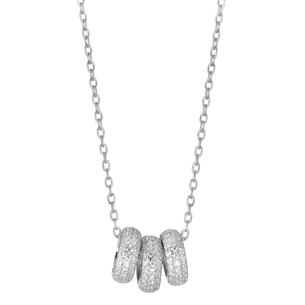 Chaînette avec pendentif Argent Zircone Rhodié 40-45 cm-580850