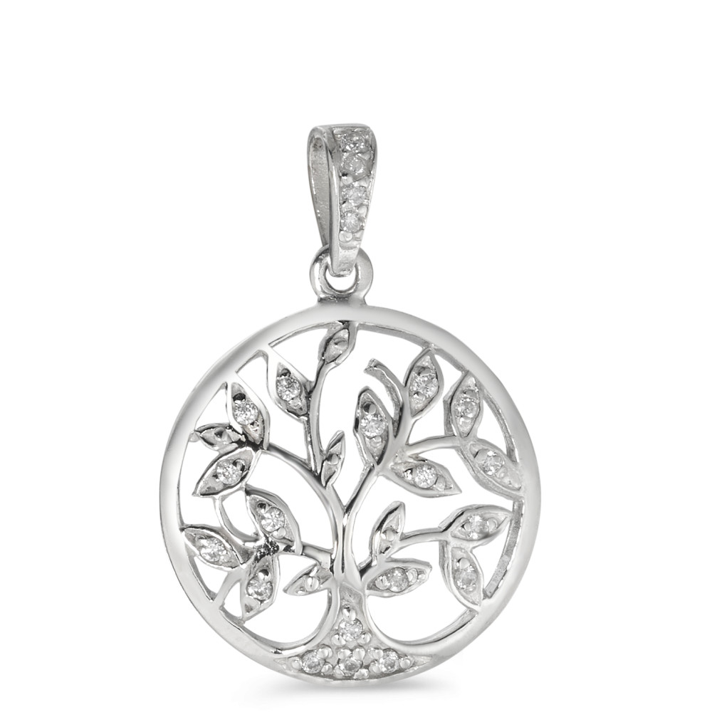 Pendentif Argent Zircone Arbre de la vie Ø20 mm-581137
