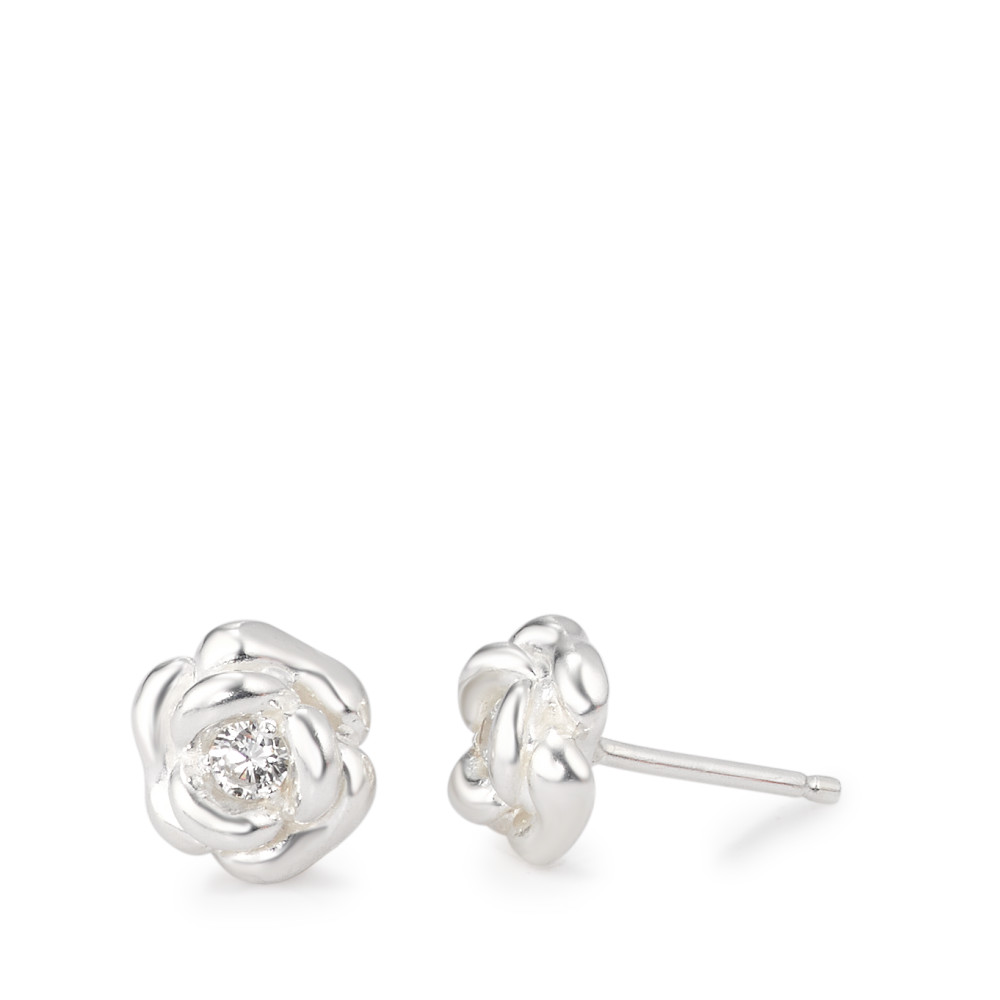 Clous d'oreilles Argent Zircone 2 Pierres Rose Ø9 mm-581191