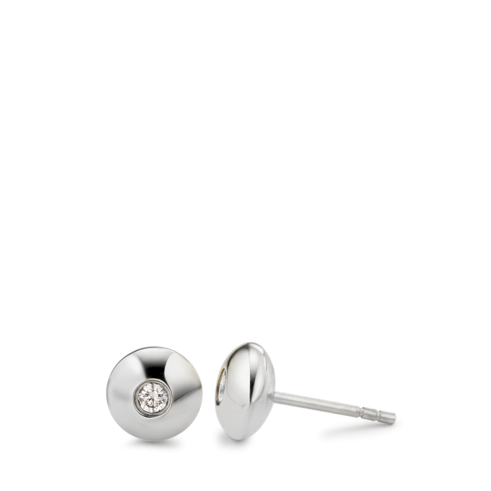 Clous d'oreilles Acier inoxydable Zircone 2 Pierres Ø8 mm-581341