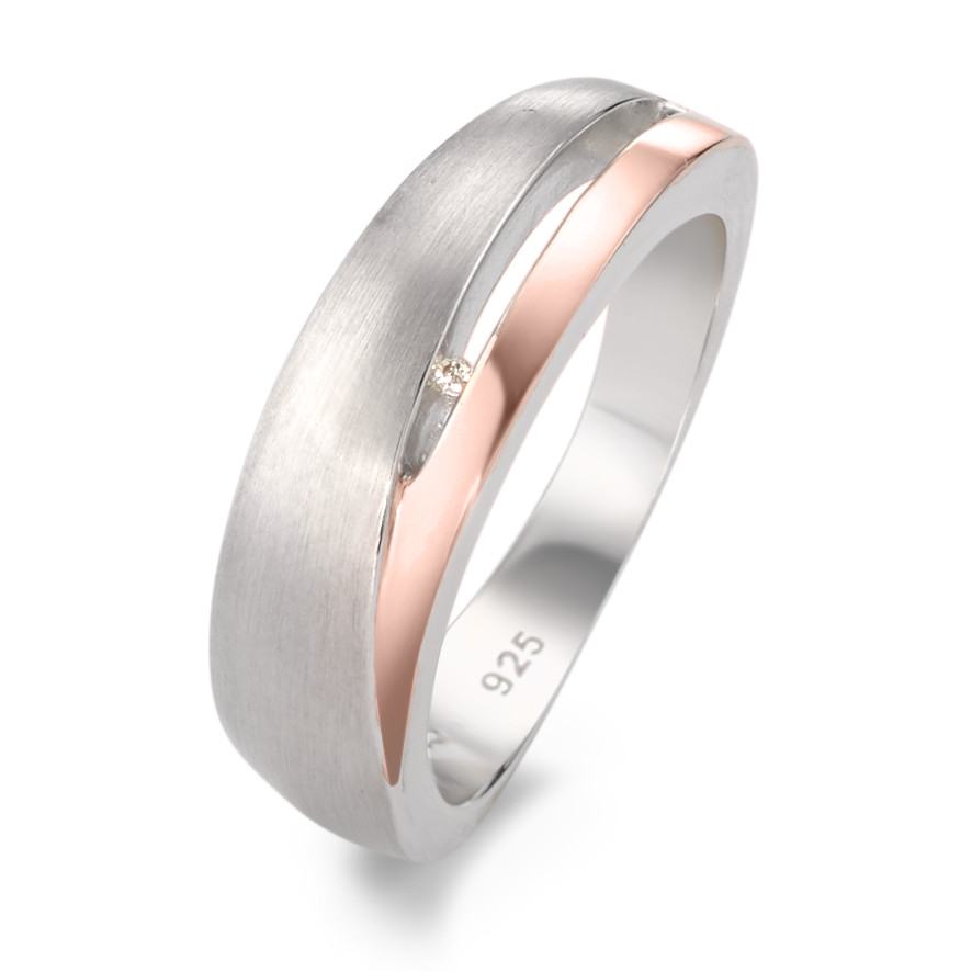 Bague Argent Diamant 0.006 ct, si rosé Plaqué or-581417