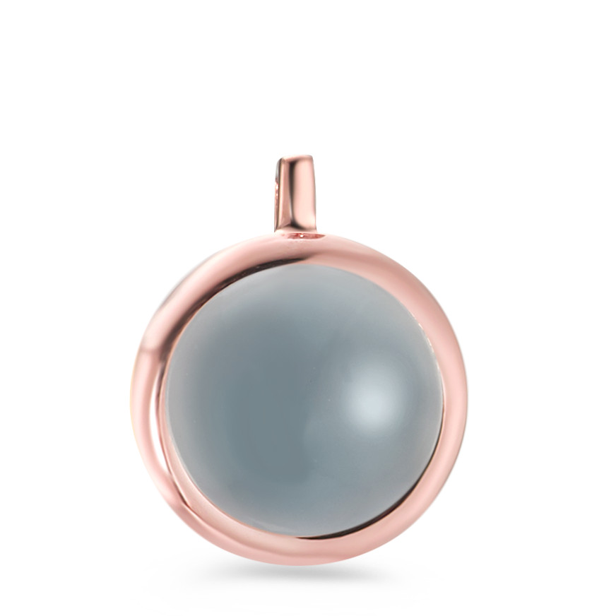 Pendentif Argent Calcédoine rosé Plaqué or Ø12.5 mm-581460
