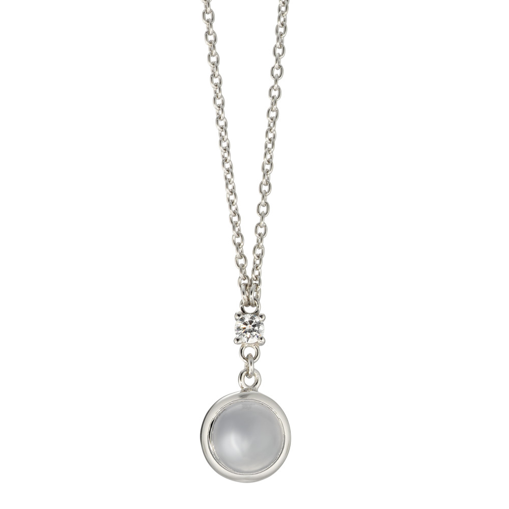 Collier Argent Calcédoine Rhodié 51-54 cm Ø10 mm-581469