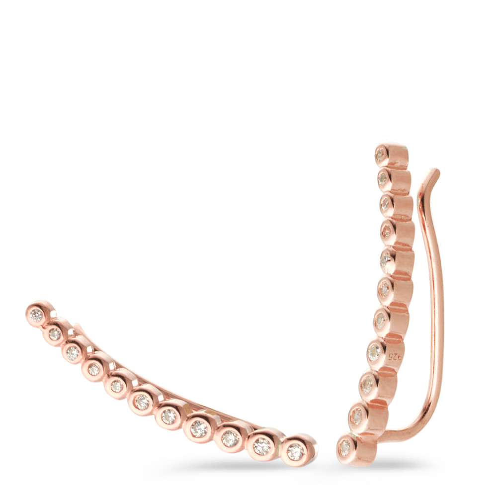 Boucle d'oreille glissante Argent Zircone rosé Plaqué or-581649