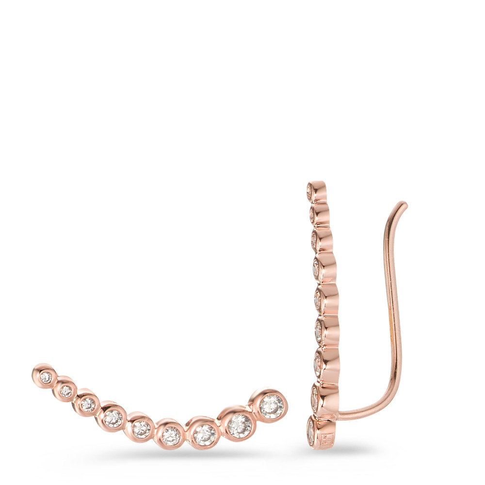 Boucle d'oreille glissante Bronze Zircone 18 Pierres Plaqué or-582165