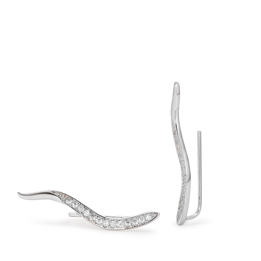 Boucle d'oreille glissante Argent Zircone 26 Pierres Rhodié-582305