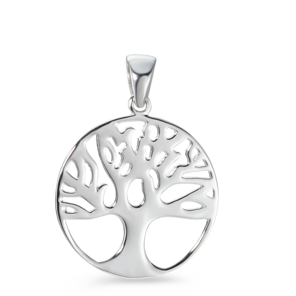 Pendentif Argent Rhodié Arbre de la vie Ø20 mm-582306