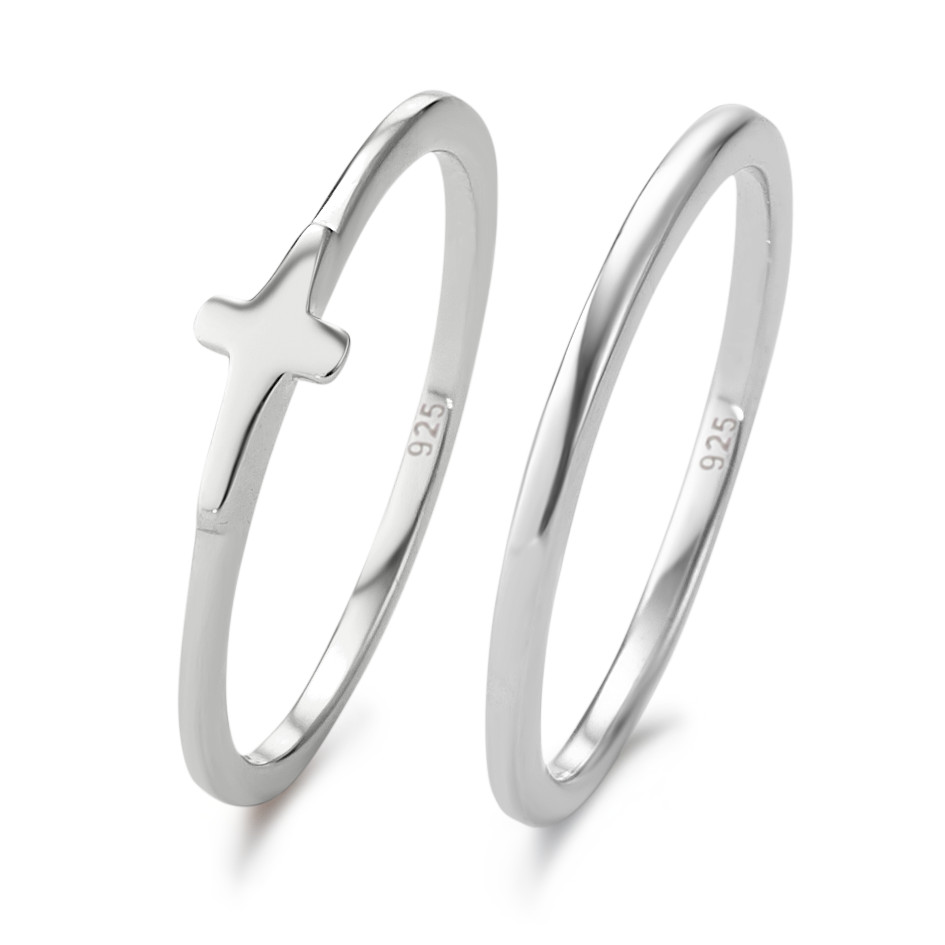 Bague de phalange Argent Rhodié Croix-582335
