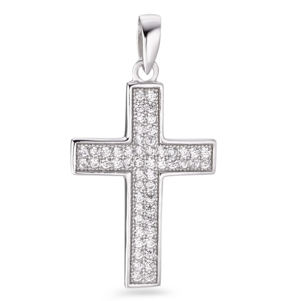 Anhänger Silber Zirkonia rhodiniert Kreuz-582336