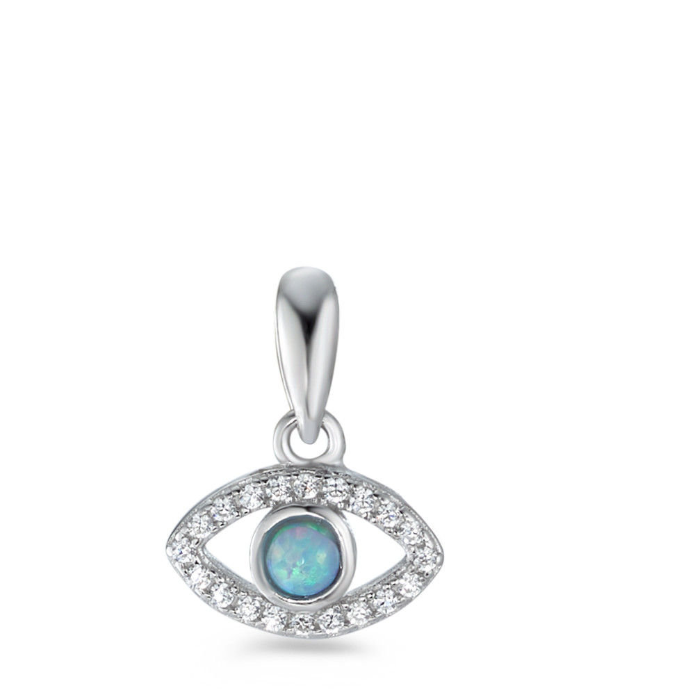 Pendentif Argent [synth. Opal] Rhodié-582356