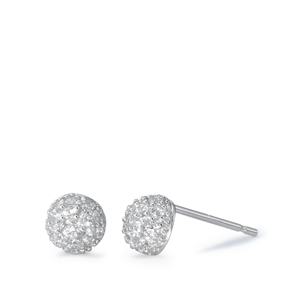 Clous d'oreilles Argent Zircone Rhodié Ø7 mm-582358