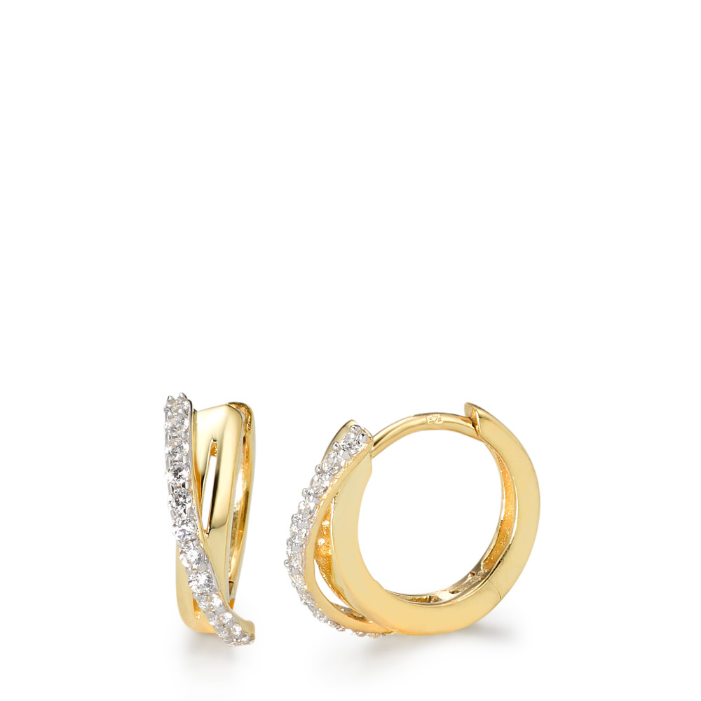 Créoles à charnières Or jaune 9K Zircone 26 Pierres-582457