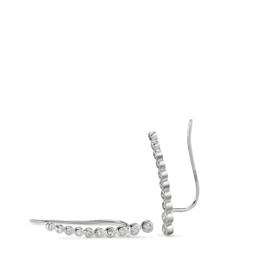 Boucle d'oreille glissante Argent Zircone 20 Pierres Rhodié-582568