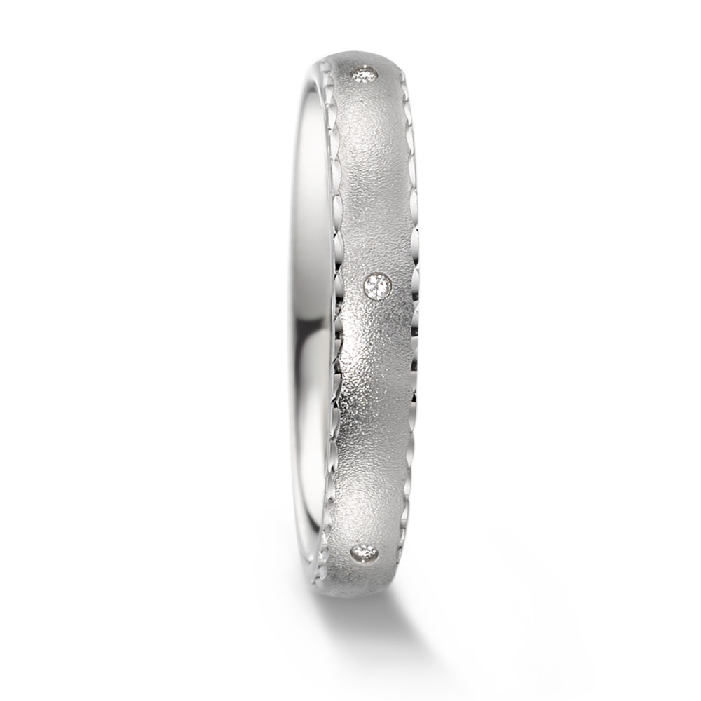 Alliance Or blanc 18K Diamant 0.02 ct, 5 Pierres, tw-vsi-583277