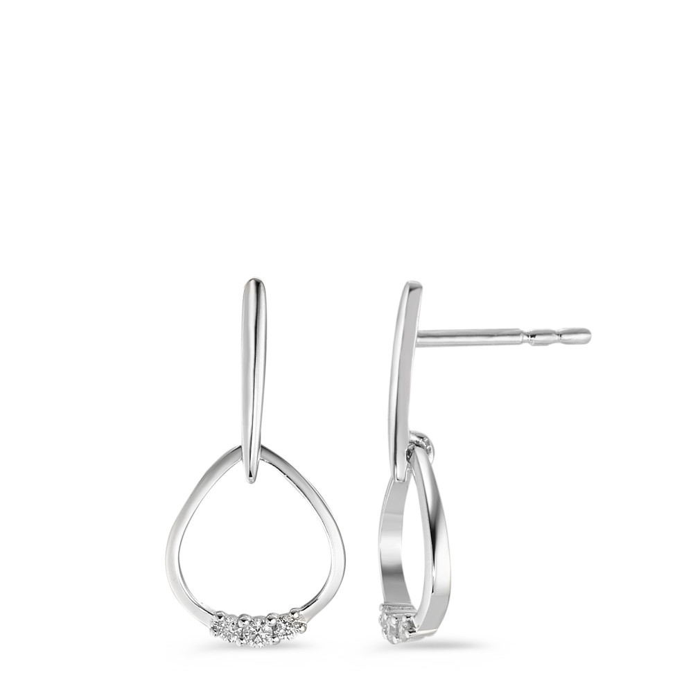 Pendant d'oreilles Or blanc 18K Diamant blanc, 0.07 ct, 6 Pierres, brillant, w-si-583548