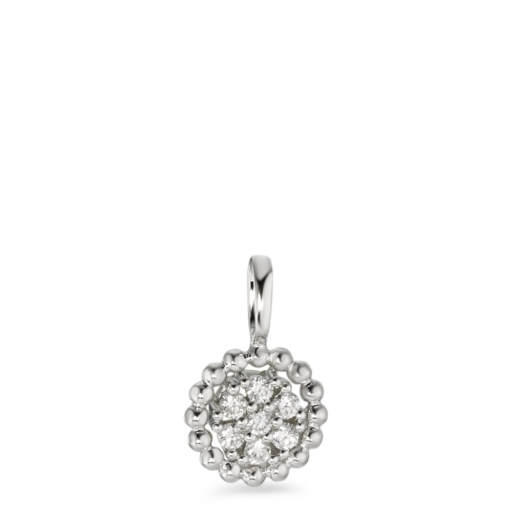 Pendentif Or blanc 18K Diamant blanc, 0.14 ct, 7 Pierres, brillant, w-si Ø8.5 mm-583565