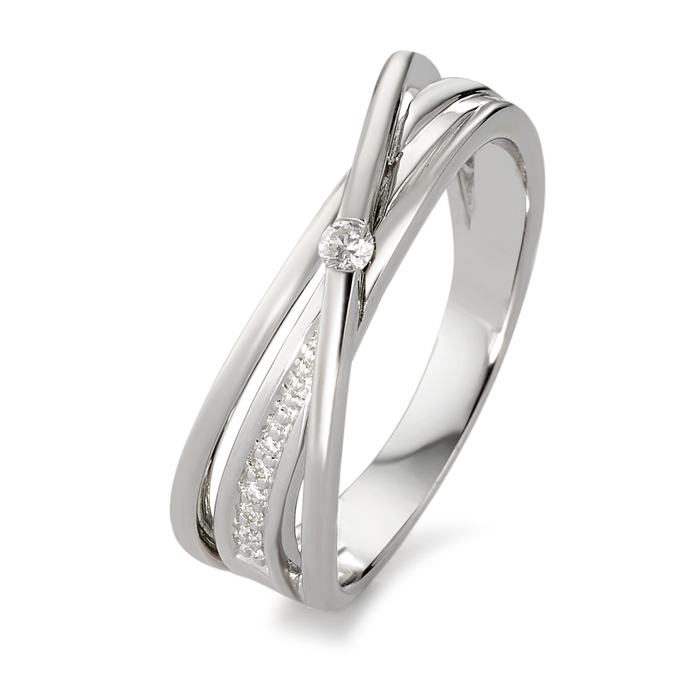 Bague Or blanc 18K Diamant blanc, 0.06 ct, 7 Pierres, brillant, w-si-583576