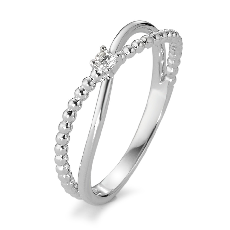 Bague Or blanc 18K Diamant blanc, 0.04 ct, brillant, w-si-583590