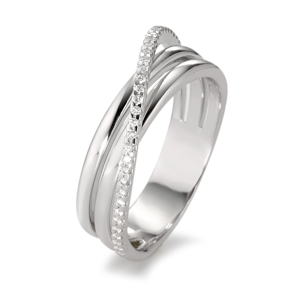 Bague Or blanc 18K Diamant blanc, 0.14 ct, 33 Pierres, brillant, w-si-583592