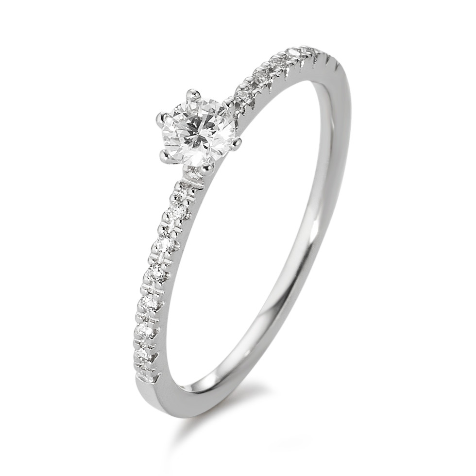 Bague Or blanc 18K Diamant blanc, 0.25 ct, 17 Pierres, brillant, w-si-583595