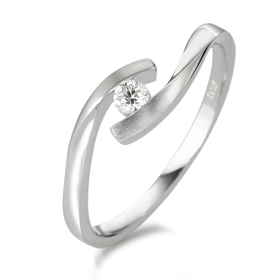 Bague Or blanc 18K Diamant blanc, 0.07 ct, brillant, w-si-583596